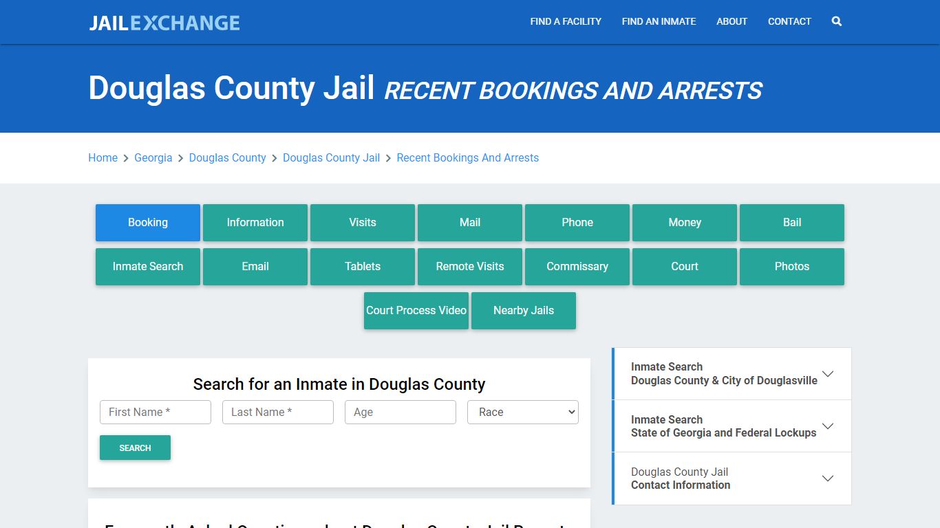 Douglas County Jail GA Recent Arrests and Bookings - Jail Exchange